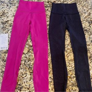 2 pair Lululemon Wunder Train size 0/25 inch inseam